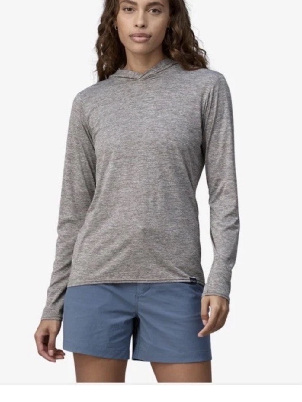 Patagonia Women's Capilene Cool Daily Hoody Gray Lightweight Sun Protection Hood